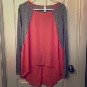 :xhilaration: mixed material blouse