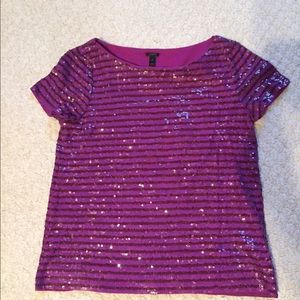 J Crew sequin stripe tee