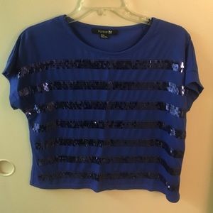 Blue shimmery shirt