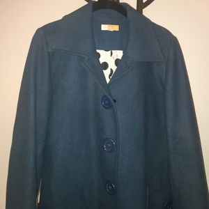 Anthropologie Tulle Long Button Coat