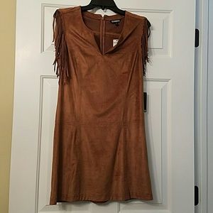 Express Brown Faux Suede Dress