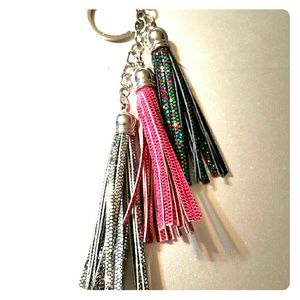 Glitter tassel keychain