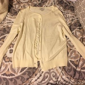 Ann Taylor LOFT off-white buttoned sweater
