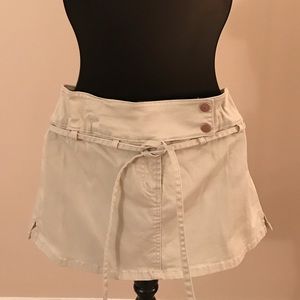 Beige chambray miniskirt