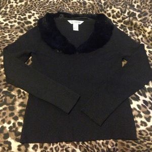 REAL Rabbit Fur Collared Sweater