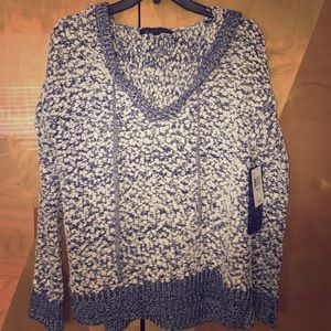 White and Blue Almost Famous Sweater