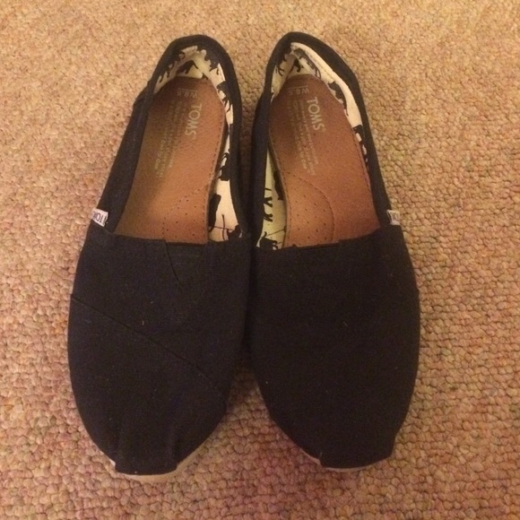 Black Toms Slip Ons