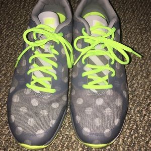 Neon Green polka dot Nikes