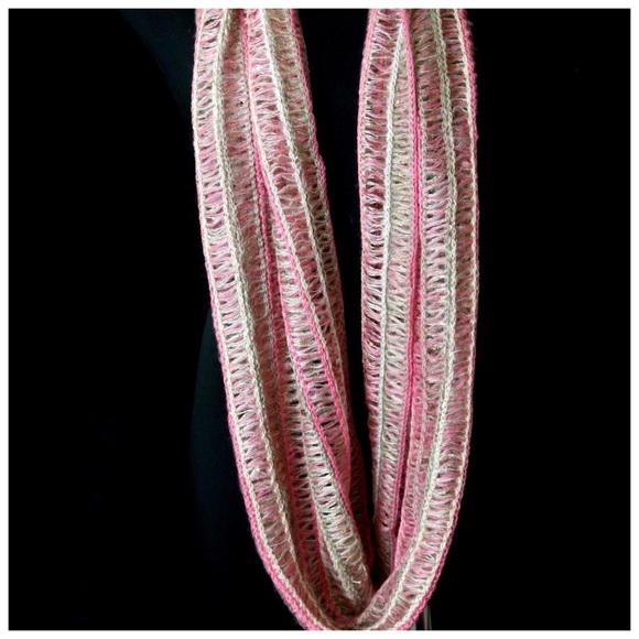 Metallic Pink Infinity Scarf - Picture 3 of 4