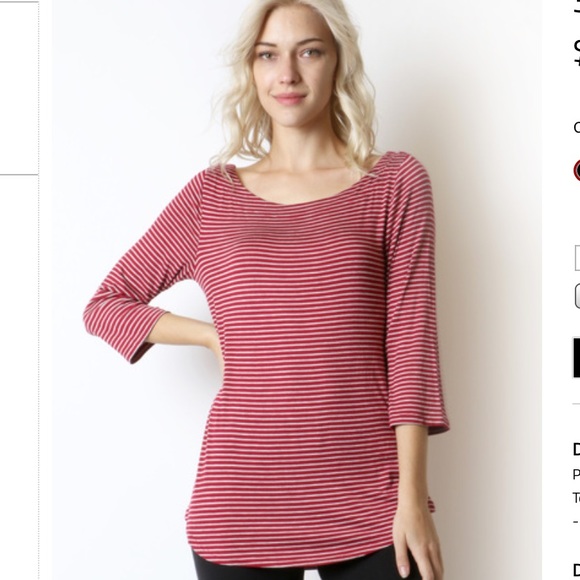 NWOT 3/4 sleeve pinstripe top