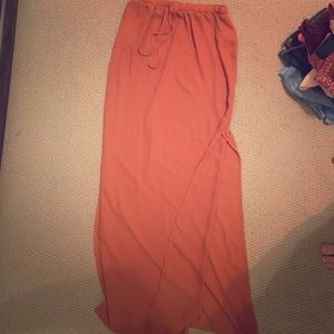 Rust colored maxi skirt