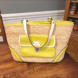 Coach Wicker and Leather Bag