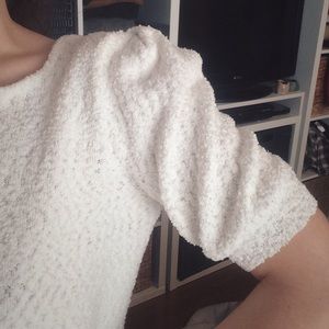 Tildon Semi Puff Sleeve Crop Top