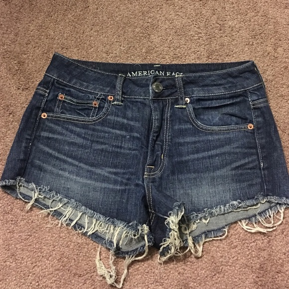 High waisted shorts dark wash
