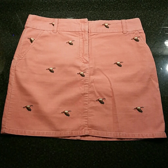 J Crew Corduroy Skirt with Duck Embroidery