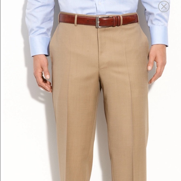 Men's Canali flat front wool trousers