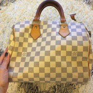 Authentic Louis Vuitton Speedy 25 Damier Azure