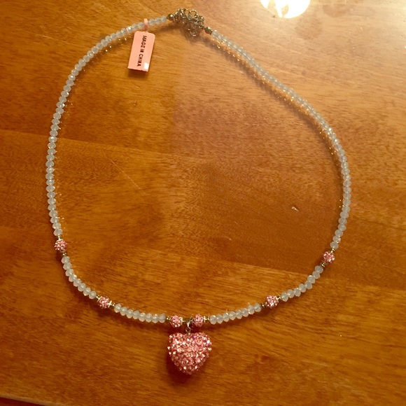 Pink heart necklace