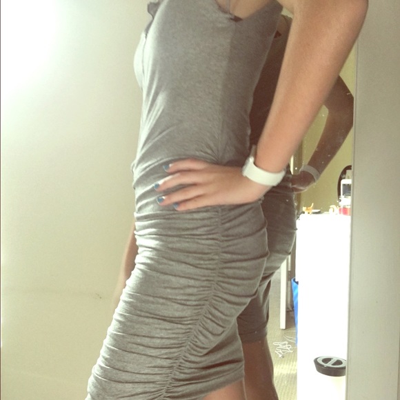 Alice and Olivia long silver tight knit dress.