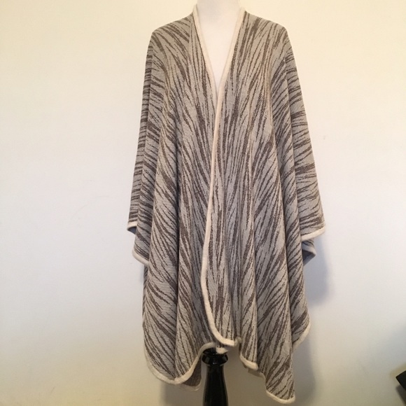Boutique Jackets & Blazers - Zebra Print Poncho Wrap NWOT