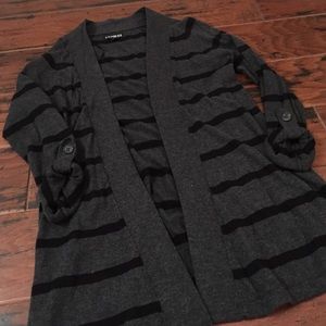 Black and gray cardigan