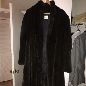 Men's authentic Blackglama mink fur coat.