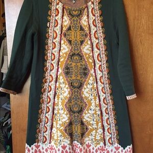 Anthropologie sweater dress in unique print