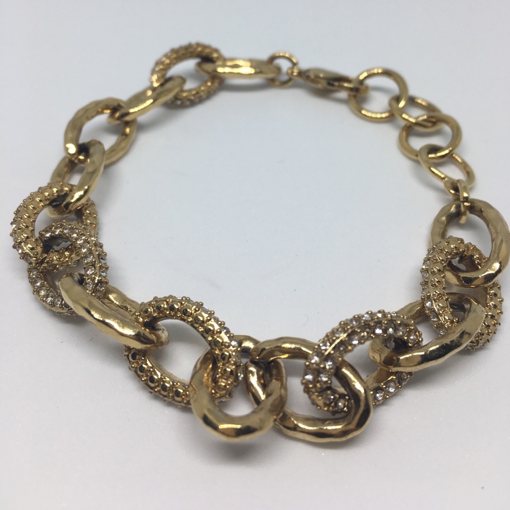 Stella and Dot gold and crystal bracelet