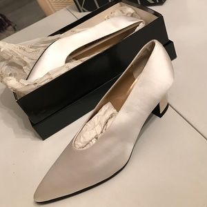 Make an offer Yves Saint Laurent white satin shoe