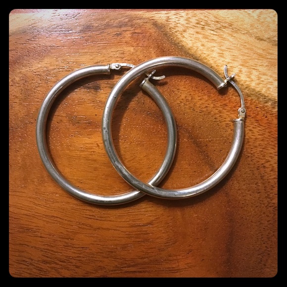 Sterling silver 1.5" hoops