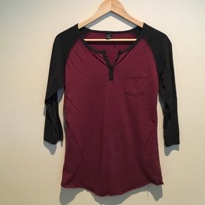 Burgundy Baseball Tee