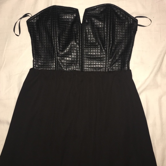 Black leather dress
