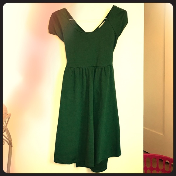 Forest green cotton dress