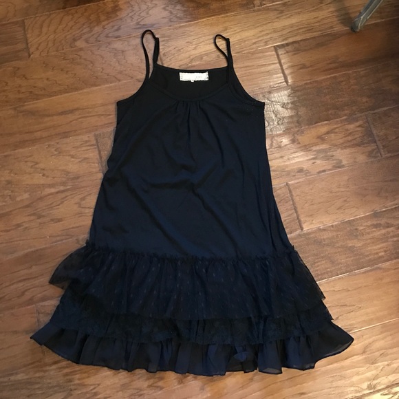 Black tank ruffle dress