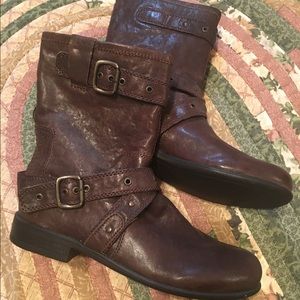 Dark Brown Low Rise Motorcycle Boot