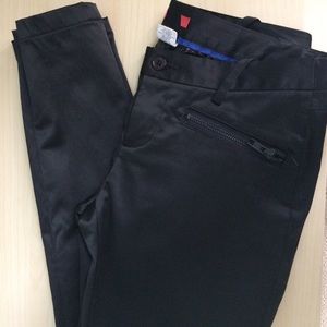 Black satin skinny pant