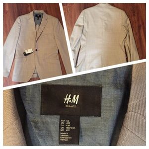 NWT tan H&M slim fit sport coat / blazer - size 42