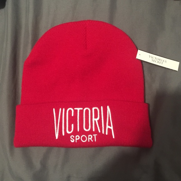 NWT Red Victoria's Secret Sport Beanie