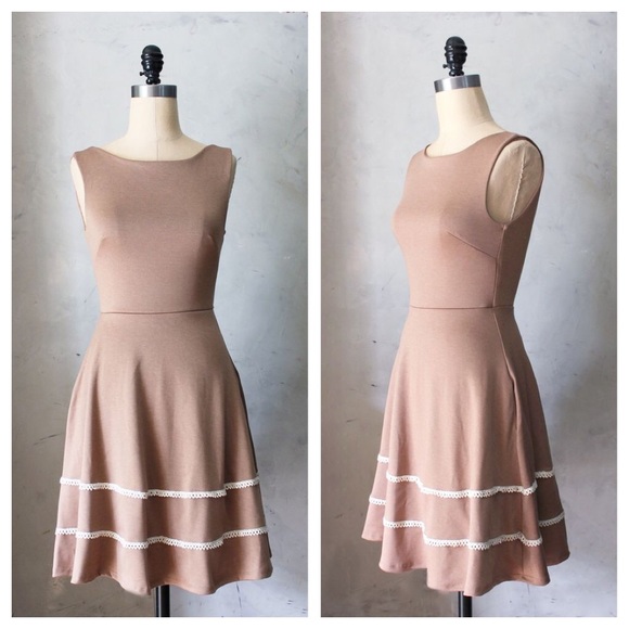 Fleet Connection Dresses & Skirts - A-Line Taupe Dress
