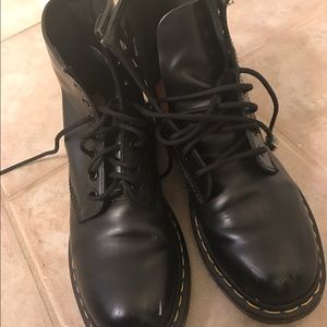 Dr. Martens 1460 smooth black leather boots.
