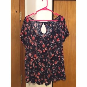 Torrid Floral Peplum Lace Top