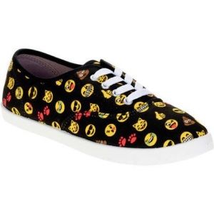 Black emoji shoes