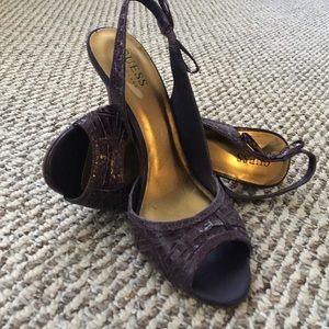 Guess purple sling back heels