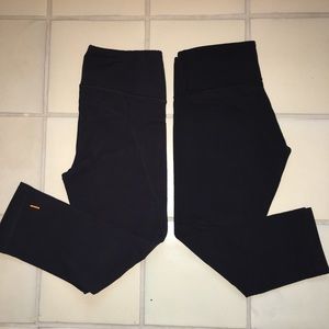 2 pair black Capri tights (1 lululemon + 1 Lucy)