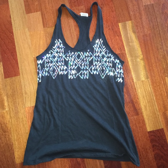 Pink sequined tank