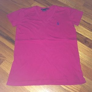 Magenta V-neck  Ralph Lauren tee