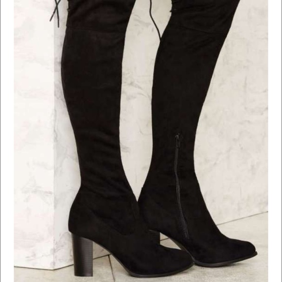 Qupid Shoes - Over the knee suede boots