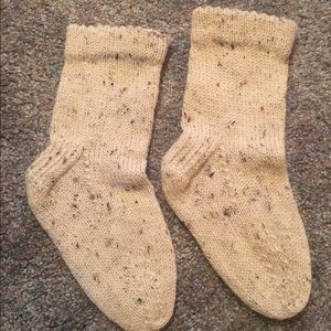 Ivory Wool Blend Socks