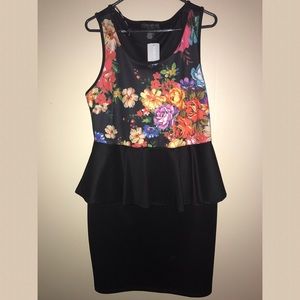 Floral peplum dress