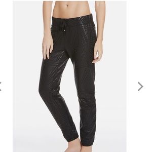 Fabletics black faux leather sweatpants